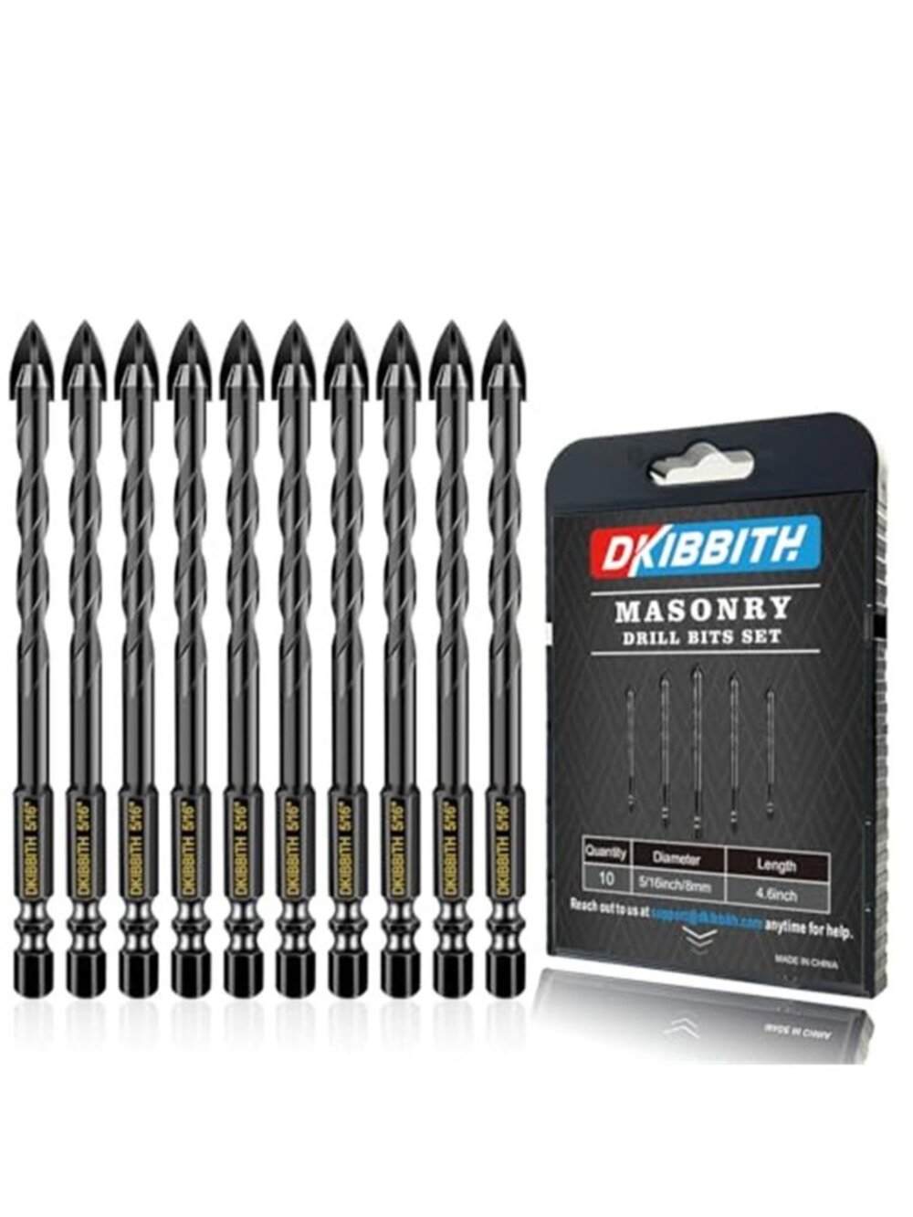 New 10 Pcs 5/16" Masonry Concrete Drill Bit Set for Tile Brick Glass Plastic Woo